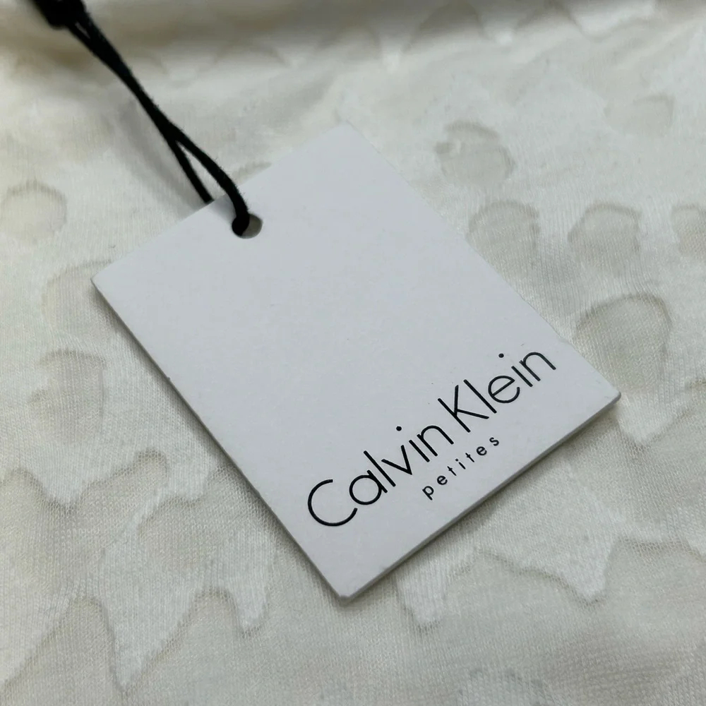 Calvin Klein NWT Burnout White Shift‎ Dress Size PL Beach Resort Vacation Summer - Picture 5 of 13